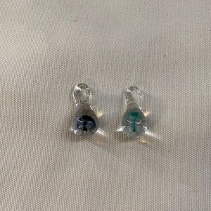 blue and black mushroom necklace charms
